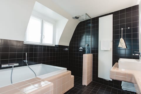 Double Room (Large, only accessible by stairs) | Bathroom | Free toiletries, hair dryer, towels