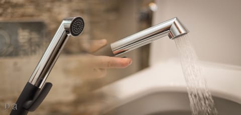 Free toiletries, hair dryer, bidet, towels