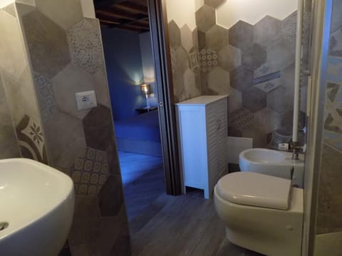 Shower, free toiletries, hair dryer, bathrobes