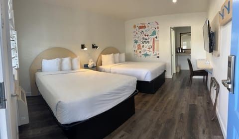 Standard Room, 2 Double Beds, Non Smoking | Iron/ironing board, free WiFi, bed sheets