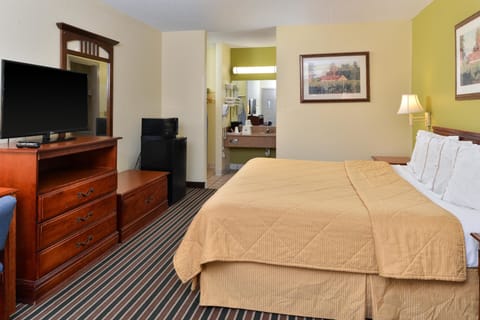 Room, 1 King Bed | Desk, blackout drapes, iron/ironing board, cribs/infant beds
