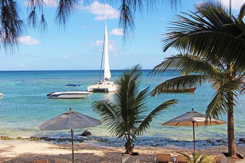 On the beach, sun loungers, scuba diving, snorkeling