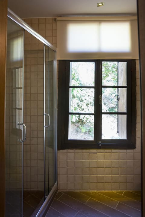 Shower, free toiletries, hair dryer, bathrobes