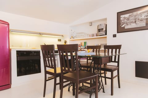 Luxury Apartment | Private kitchen | Fridge, stovetop, electric kettle