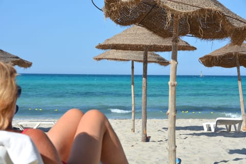 Private beach nearby, sun loungers, beach umbrellas