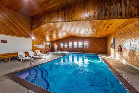Indoor pool, open 9:00 AM to 10:00 PM, sun loungers