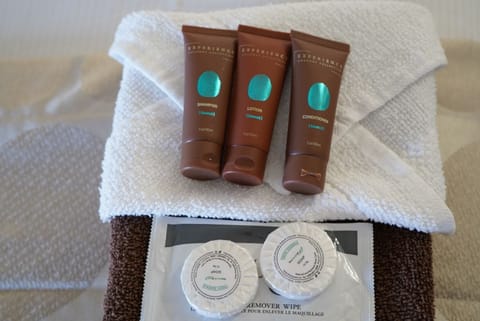 Free toiletries, towels