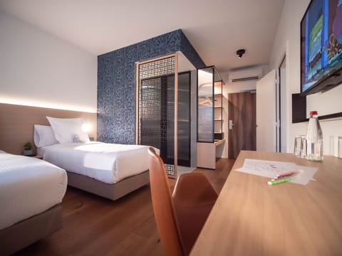 In-room safe, desk, laptop workspace, blackout drapes