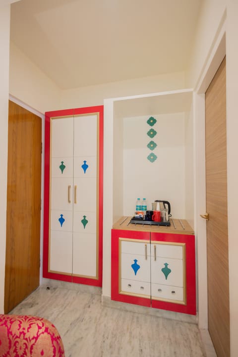 Mughal heritage room with 180 degree city view from Designer bed | Egyptian cotton sheets, premium bedding, memory foam beds, minibar