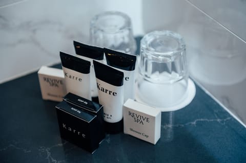 Free toiletries, hair dryer, towels