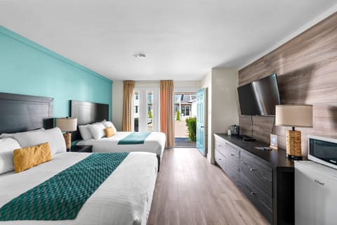 Economy Room, 2 Double Beds | Premium bedding, blackout drapes, iron/ironing board, free WiFi