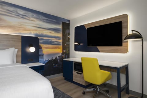 Premium bedding, desk, iron/ironing board, free wired internet