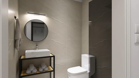 Family Room, Balcony | Bathroom | Hair dryer, towels, soap, shampoo