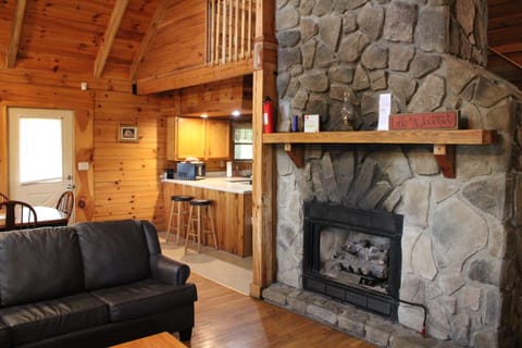 Jackson Cabin, 3 Bedrooms, Hot Tub | Living area | Flat-screen TV, fireplace