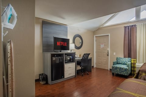 Room, 2 Queen Beds, Non Smoking (Dog Friendly) | Desk, laptop workspace, blackout drapes, iron/ironing board