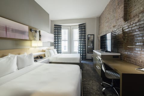 Premium bedding, pillowtop beds, desk, iron/ironing board