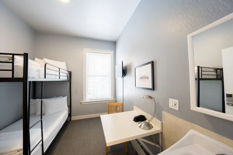 Desk, free WiFi, bed sheets