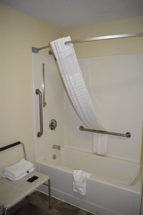 Classic Room, 1 Queen Bed, Accessible, Non Smoking | Bathroom | Combined shower/tub, rainfall showerhead, free toiletries, hair dryer