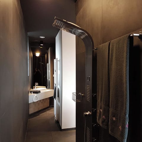 Standard Double Room | Bathroom | Shower, hair dryer, towels, soap