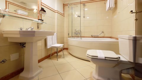 Premium Suite, Balcony, Sea View | Bathroom | Free toiletries, hair dryer, bathrobes, slippers