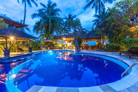 Outdoor pool, open 7:00 AM to 8:00 PM, pool umbrellas, sun loungers