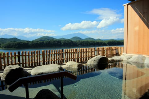 Suite, Private Open-air Bath | Bathroom | Separate tub and shower, spring water tub, free toiletries, bidet