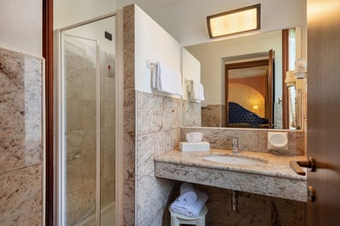 Hair dryer, bidet, towels