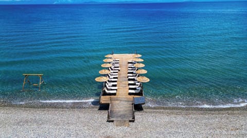 On the beach, free beach cabanas, sun loungers, beach umbrellas