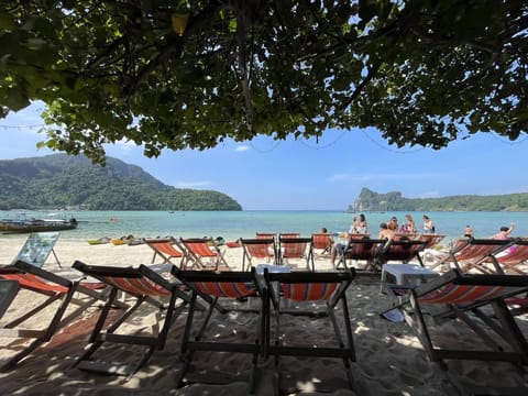 On the beach, beach bar