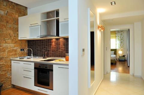Deluxe Suite | Private kitchen | Fridge, oven, stovetop, electric kettle