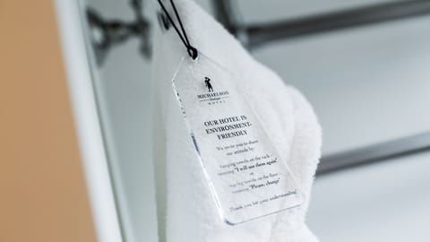 Shower, free toiletries, hair dryer, bathrobes