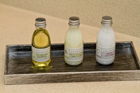 Free toiletries, hair dryer, towels