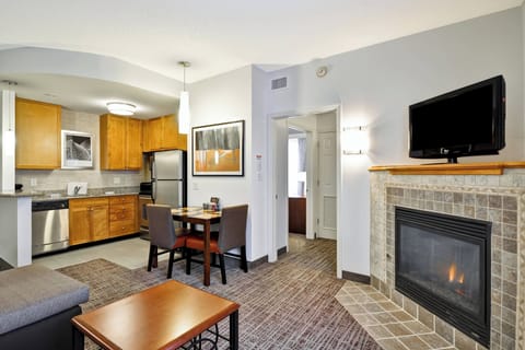 Executive Suite, 1 Bedroom, Fireplace | Desk, laptop workspace, blackout drapes, iron/ironing board