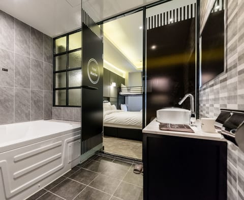 Family Room | Bathroom | Hair dryer, bathrobes, bidet, towels