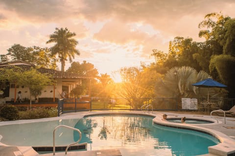 Outdoor pool, open 10:00 AM to 10:30 PM, pool umbrellas
