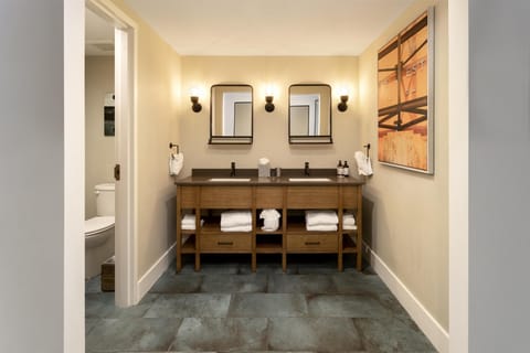 Suite (The Commodore Suite) | Bathroom | Shower, designer toiletries, hair dryer, bathrobes