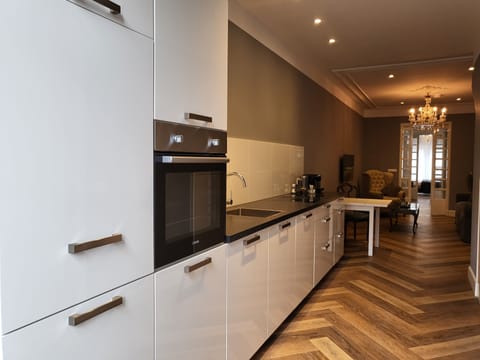 Deluxe Apartment | Private kitchen | Espresso maker, coffee/tea maker, electric kettle