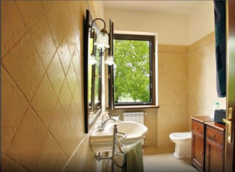 Free toiletries, hair dryer, bidet, towels