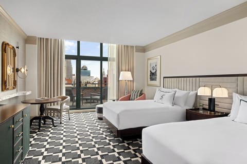 Premier Room, 2 Double Beds, City View | Premium bedding, in-room safe, desk, iron/ironing board