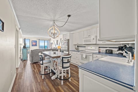 Condo, 2 Bedrooms, Oceanfront, Balcony (D2) | Private kitchen | Toaster, cookware/dishes/utensils, dining tables