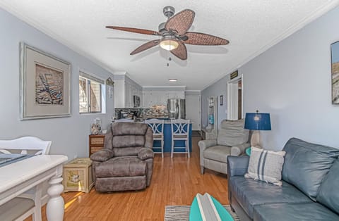 Condo, 2 Bedrooms, Oceanfront (E1) | Living area | TV, DVD player