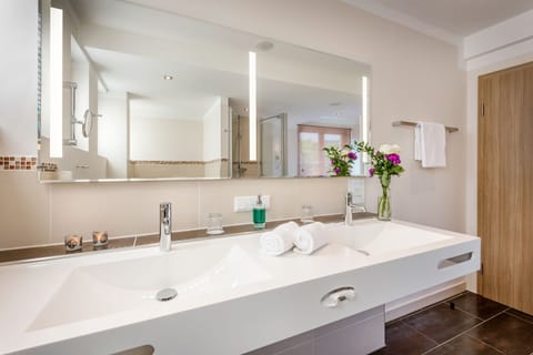 Suite | Bathroom | Shower, rainfall showerhead, free toiletries, hair dryer
