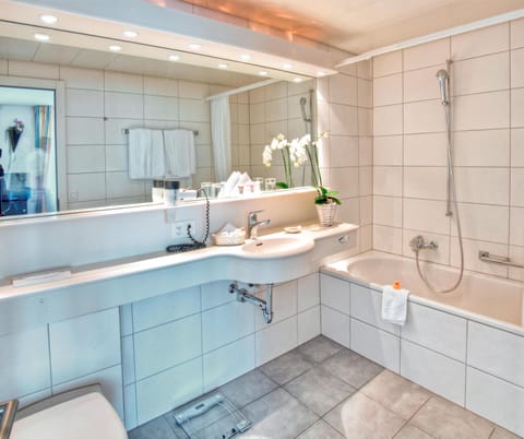 Hair dryer, bathrobes, towels