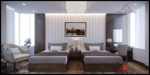 Egyptian cotton sheets, premium bedding, minibar, desk