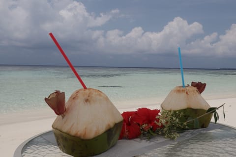 On the beach, scuba diving