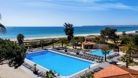 Indoor pool, outdoor pool, sun loungers