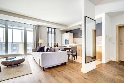 Deluxe Apartment, 1 Bedroom, Accessible, Balcony | Living area | 115-cm flat-screen TV with cable channels, TV