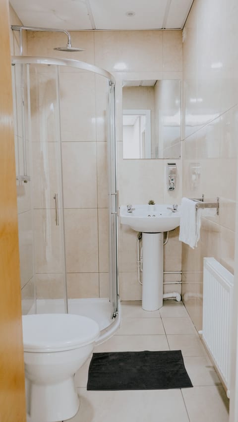 Shower, rainfall showerhead, hair dryer