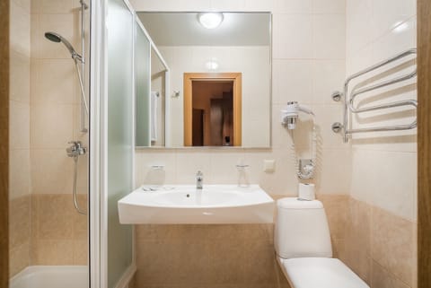 Free toiletries, hair dryer, slippers, towels