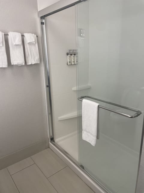 Suite, 1 King Bed with Sofa bed, Accessible (Communication) | Bathroom | Free toiletries, hair dryer, towels, soap